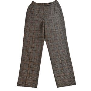 Pendleton Petite Women’s Tartan Dress Pants Straight Lined Virgin Wool 10Petite
